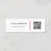 Minimalistisch QR-codenummer, miniumVisitekaartje Mini Visitekaartje (Achterkant)