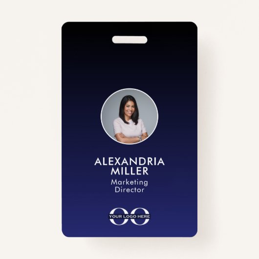 Minimalistisch QR-codenummer voor werknemers Badge (Voorkant)