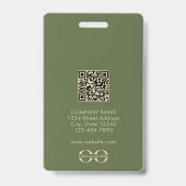 Minimalistisch QR-codenummer voor werknemers Badge (Achterkant)