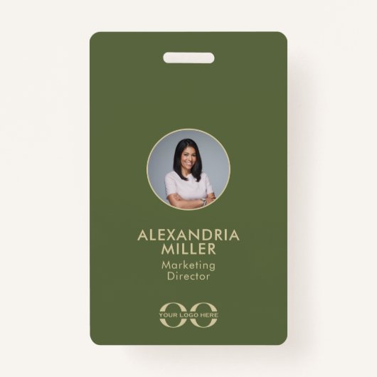 Minimalistisch QR-codenummer voor werknemers Badge (Voorkant)