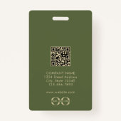 Minimalistisch QR-codenummer voor werknemers Badge (Achterkant)