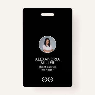 Minimalistisch QR-codenummer voor werknemers Badge