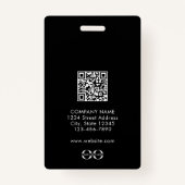 Minimalistisch QR-codenummer voor werknemers Badge (Achterkant)