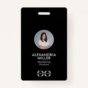 Minimalistisch QR-codenummer voor werknemers Badge