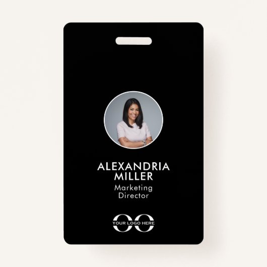 Minimalistisch QR-codenummer voor werknemers Badge (Voorkant)