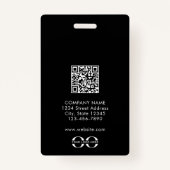 Minimalistisch QR-codenummer voor werknemers Badge (Achterkant)
