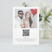 Minimalistisch QR-fotohuwelijk Informatiekaartje (Staand voorkant)