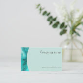 Minimalistisch QR turquoise groen wit Visitekaartj Visitekaartje (Staand voorkant)