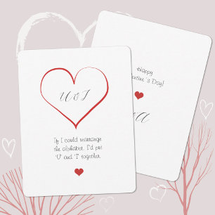 Minimalistisch Quote Valentijnsdag hart Feestdagenkaart