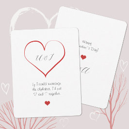 Minimalistisch Quote Valentijnsdag hart Feestdagenkaart