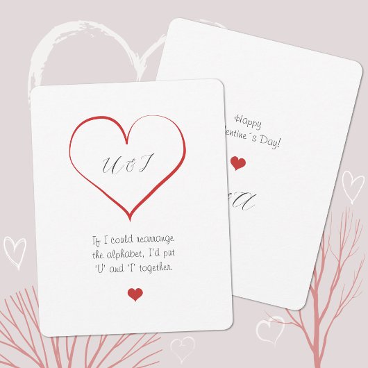 Minimalistisch Quote Valentijnsdag hart Feestdagenkaart