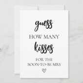 Minimalistisch raden hoeveel kussen Vrijgezellenfe Kaart (Voorkant)