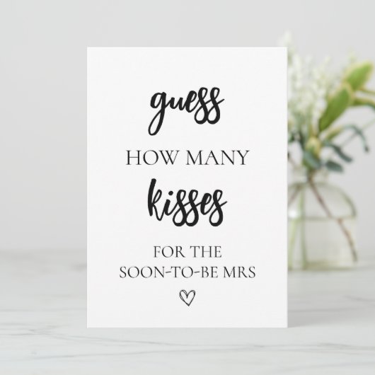 Minimalistisch raden hoeveel kussen Vrijgezellenfe Kaart (Staand voorkant)