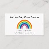 Minimalistisch Rainbow Kinderdagverblijf Babysitte Visitekaartje (Voorkant)