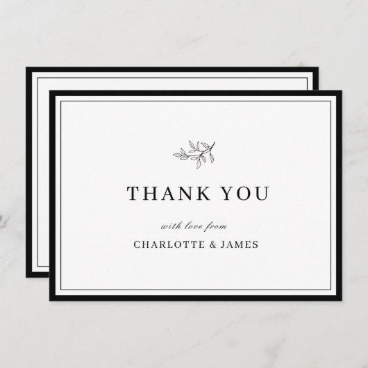 Minimalistisch randafvulblad Hartelijk dank Bedankkaart (Voorkant / Achterkant)