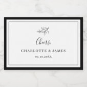 Minimalistisch randblad Bladmousserend wijnetiket Sparkling Wijnetiket (Enkel label)