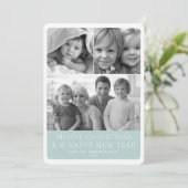 Minimalistisch raster 3 Foto Rond Vakje Feestdagenkaart (Staand voorkant)