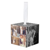 Minimalistisch rasterlijnvakantie bruiloft 4 foto decoratie (Voorkant hoekig)