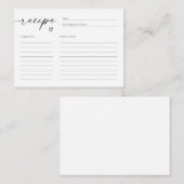 Minimalistisch Recept Kaart Vrijgezellenfeest invo (Voorkant / Achterkant)