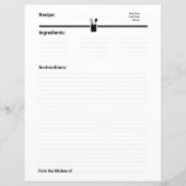 Minimalistisch recept kookboek pagina (Voorkant)