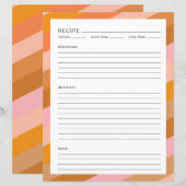 Minimalistisch recept pagina Letter-formaat kleurr (Voorkant / Achterkant)