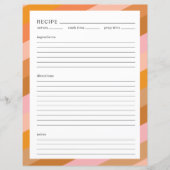 Minimalistisch recept pagina Letter-formaat kleurr (Voorkant)