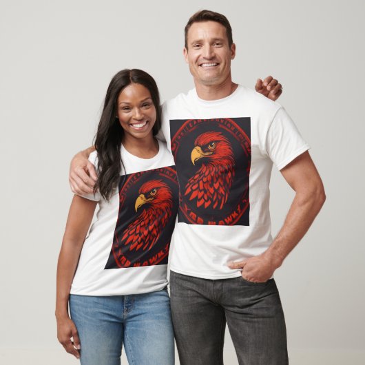 Minimalistisch Red Hawk Logo-ontwerp T-shirt (Unisex)