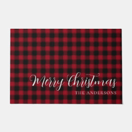 Minimalistisch Red Pset Pattern Merry Kerstmis Deurmat