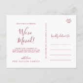 Minimalistisch Red We hebben ons verplaatst Aankondigingskaart (Achterkant)