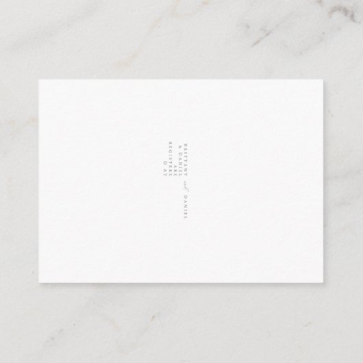 Minimalistisch register van Elegant Script Wedding Informatiekaartje (Achterkant)