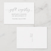 Minimalistisch register van Elegant Script Wedding Informatiekaartje (Voorkant / Achterkant)