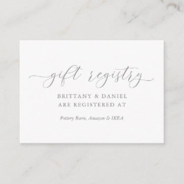 Minimalistisch register van Elegant Script Wedding Informatiekaartje