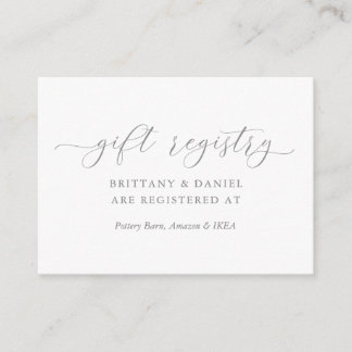 Minimalistisch register van Elegant Script Wedding Informatiekaartje