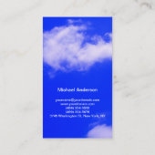 Minimalistisch reizen met blauwe hemel visitekaartje (Achterkant)