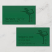Minimalistisch Relax Green Yoga Instructor Visitekaartje (Voorkant / Achterkant)