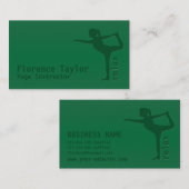 Minimalistisch Relax Green Yoga Instructor Visitekaartje (Voorkant / Achterkant)