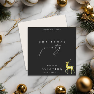 Minimalistisch Rendier Corporate Kerstfeest Kaart