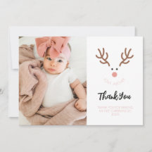 Minimalistisch rendier eerste kerst bedankt