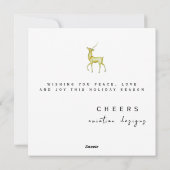 Minimalistisch rendier Vrolijk Kerstfeest Bedrijf Feestdagenkaart (Achterkant)