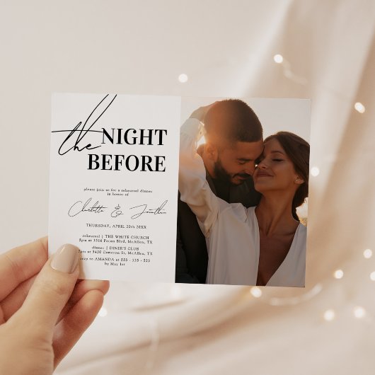 Minimalistisch repetitie diner de avond ervoor kaart