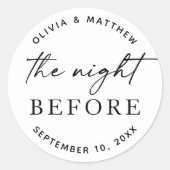 Minimalistisch repetitiediner | avond voor het scr ronde sticker (Voorkant)