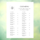 Minimalistisch restaurantmenu logo raamsticker (Vel 3)