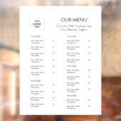 Minimalistisch restaurantmenu logo raamsticker (Vel 2)