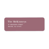 Minimalistisch retouradres Mauve Etiket (Voorkant)