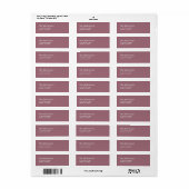 Minimalistisch retouradres Mauve Etiket (Full Sheet)