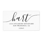 Minimalistisch retouradres van witscriptfamilie etiket (Voorkant)