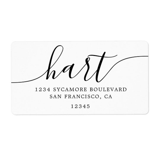 Minimalistisch retouradres van witscriptfamilie etiket (Voorkant)
