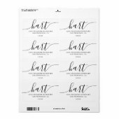 Minimalistisch retouradres van witscriptfamilie etiket (Full Sheet)