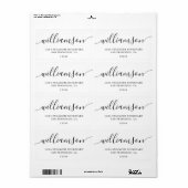 Minimalistisch retouradres van witscriptfamilie etiket (Full Sheet)