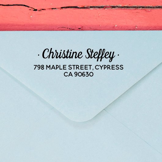 Minimalistisch retouradres voor volledige naam rubberstempel